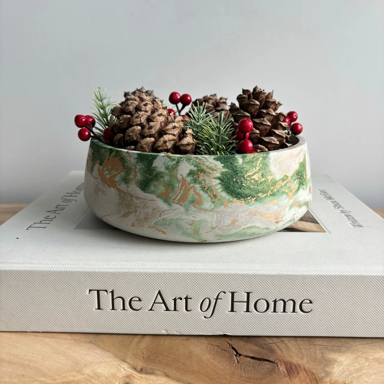 Concrete Green Fusion Marble Bowl