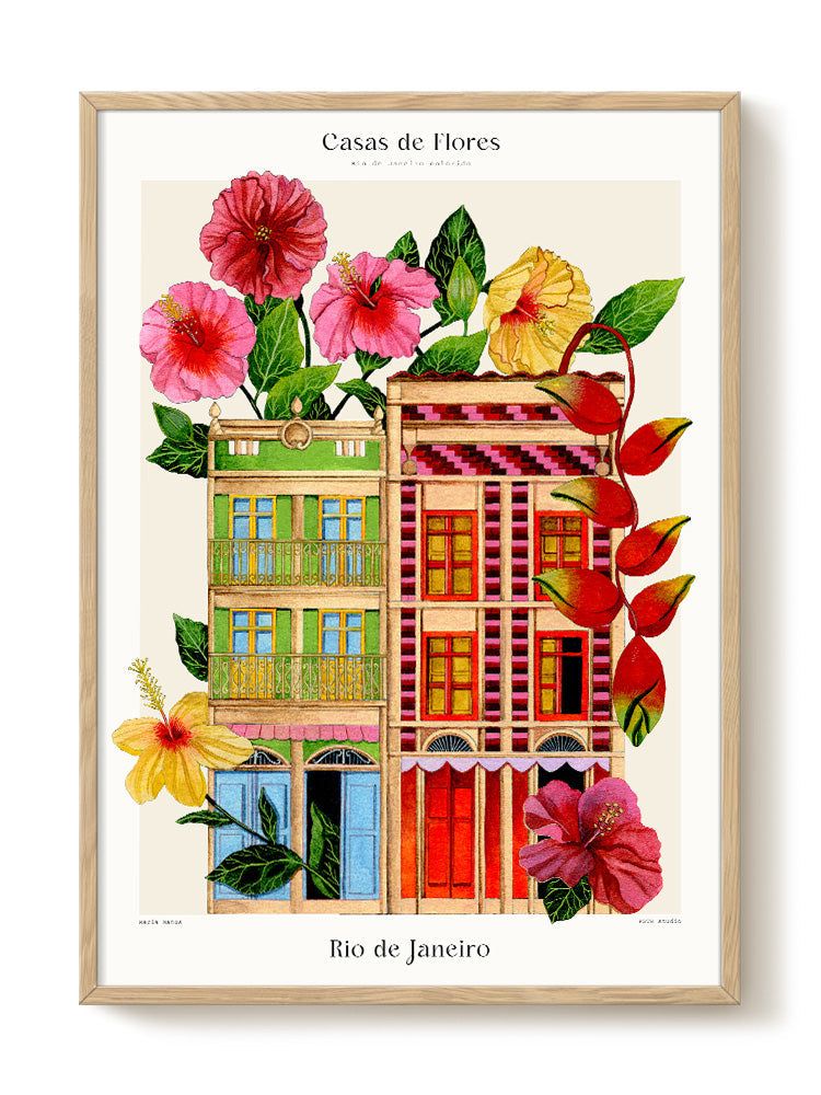 Matos - Flower Houses - Rio de Janerio - FRAMED