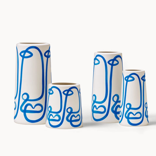 Cobalt Cara Pillar Vase - Short