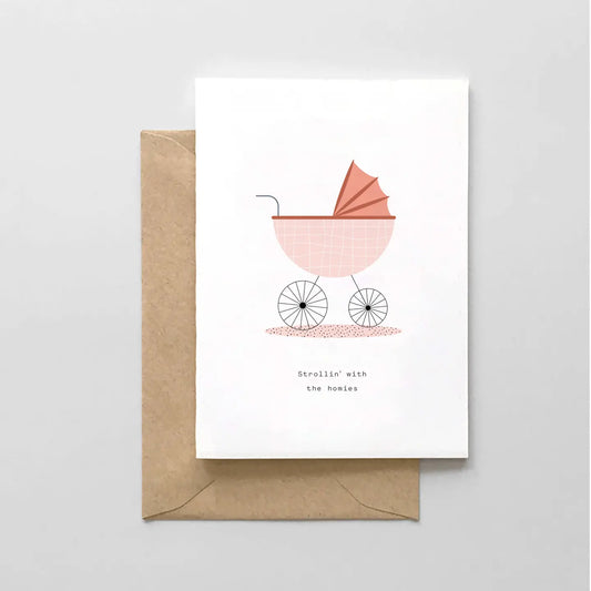 Strollin' with the Homies - New Baby Card