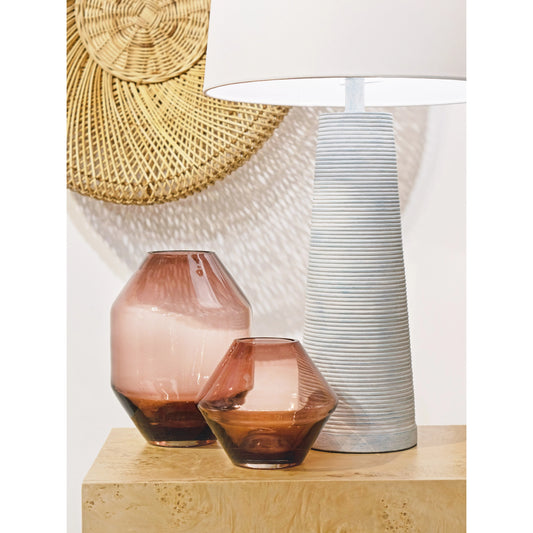 Large Purple Geometric Glass Vase