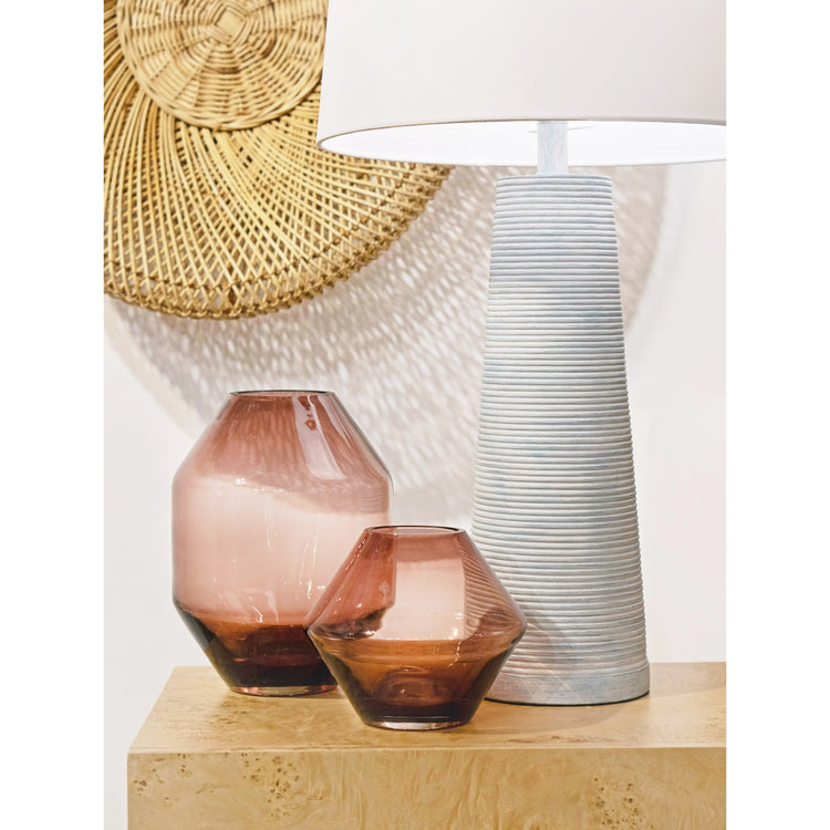 Large Purple Geometric Glass Vase