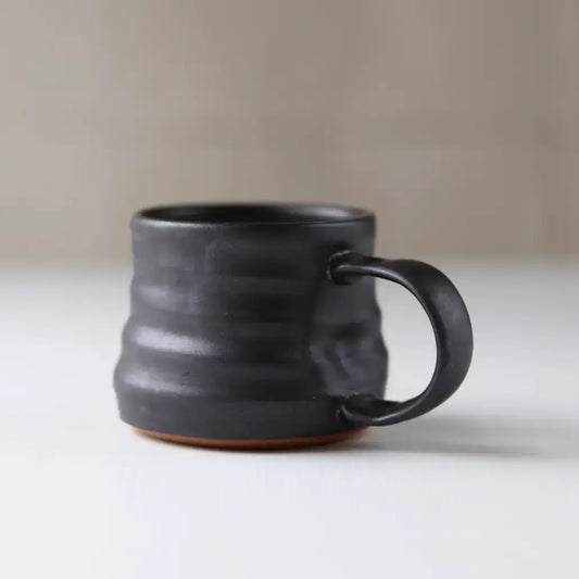 Black Handmade Ceramic Pottery Espresso Cup