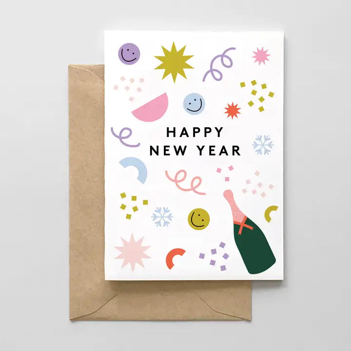 Happy New Year Confetti - Greeting Card