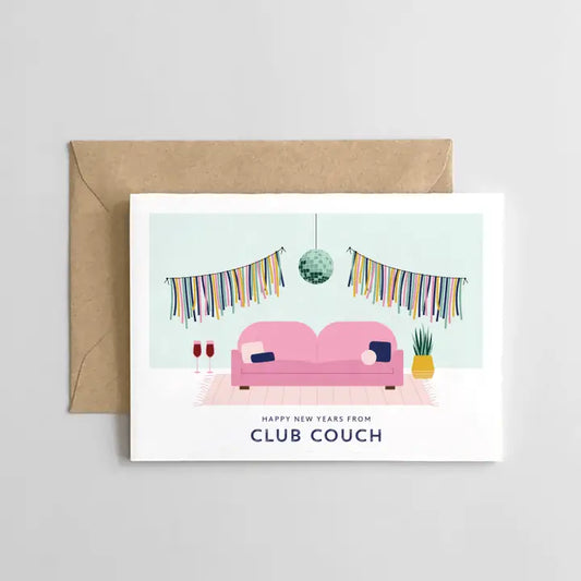 Happy New Years From Club Couch - Greeting Card