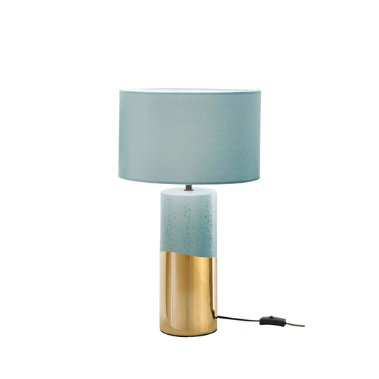 Blue & Gold Ceramic/Velvet Lamp