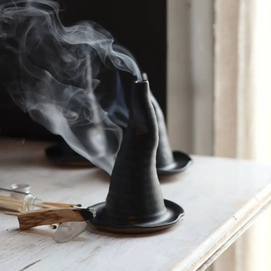 Witch Hat Incense Burner | Black Stoneware Handmade Ceramic
