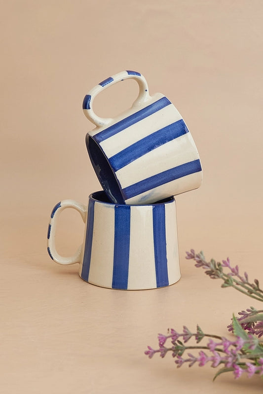 Blue Stripe, Handmade Coffee/Tea Mugs