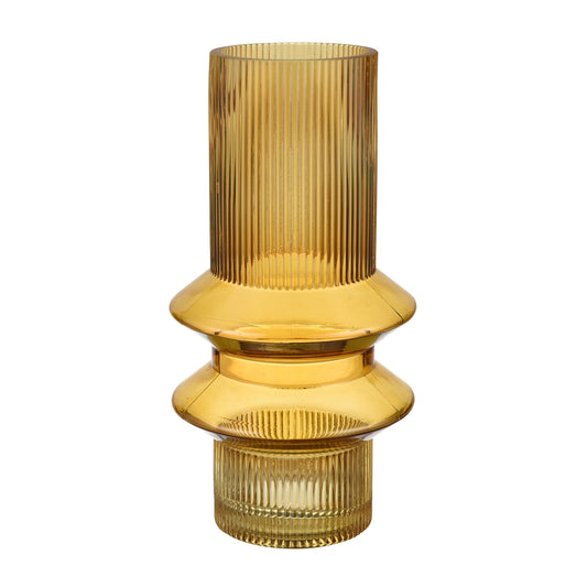 Golden Ochre Glass Vase