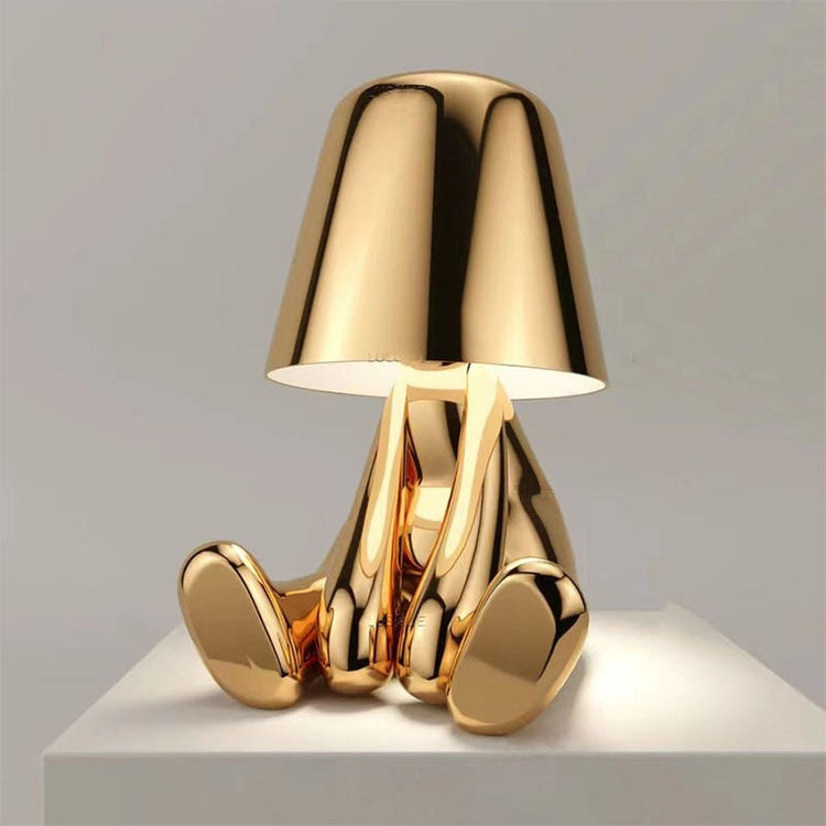 Mini Gold Thinker Lamp (Sitting Front)