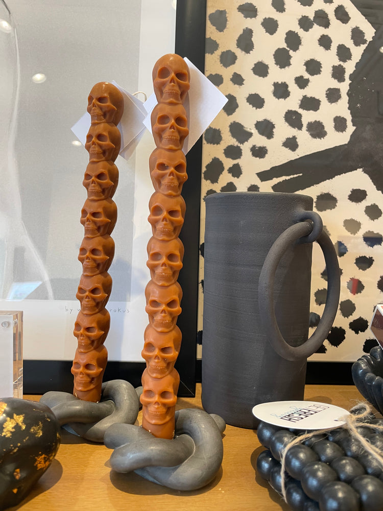 PRE-ORDER Skull Taper Candle Set - Natural