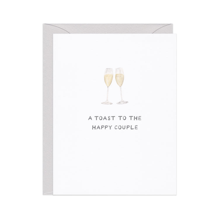 Champagne Toast — Classic Wedding Congrats Card