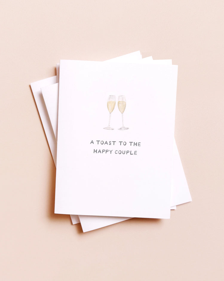 Champagne Toast — Classic Wedding Congrats Card
