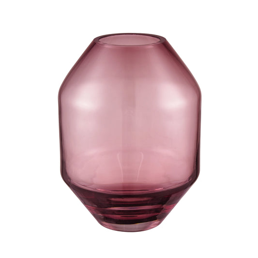 Large Purple Geometric Glass Vase