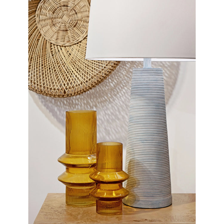 Golden Ochre Glass Vase