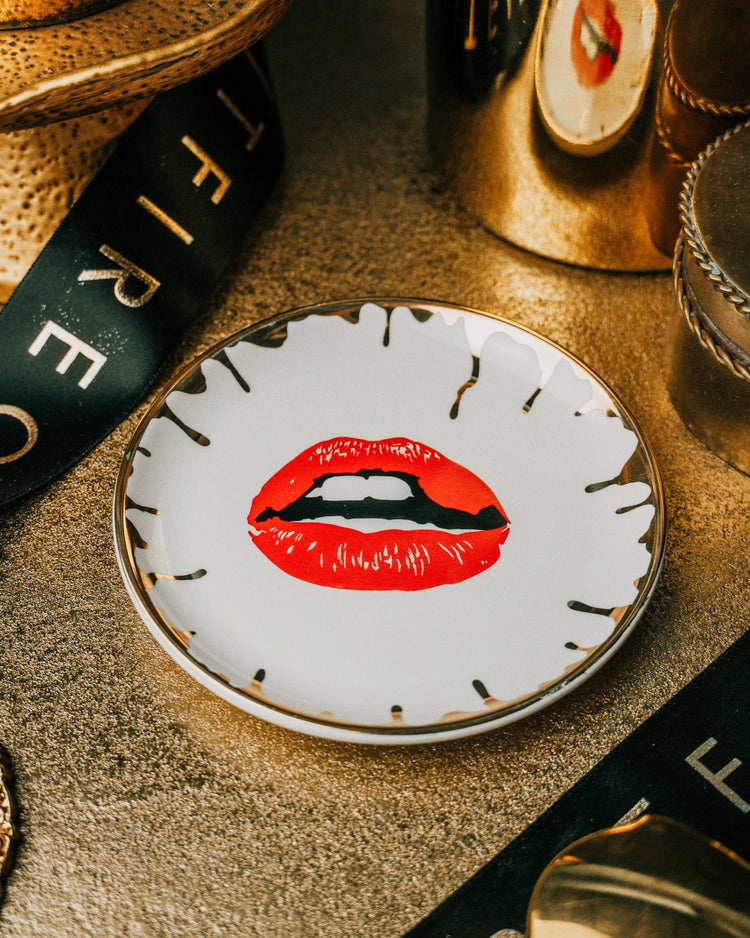 Round Ceramic Trinket Dish - Bitch