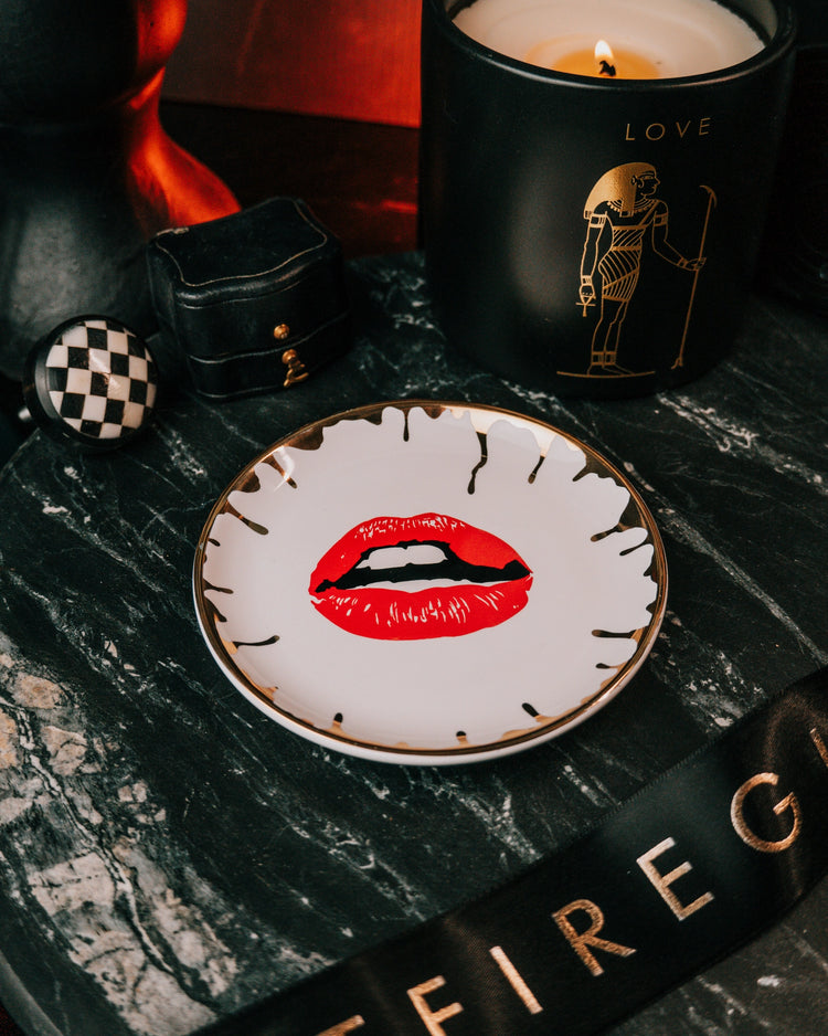Round Ceramic Trinket Dish - Bitch