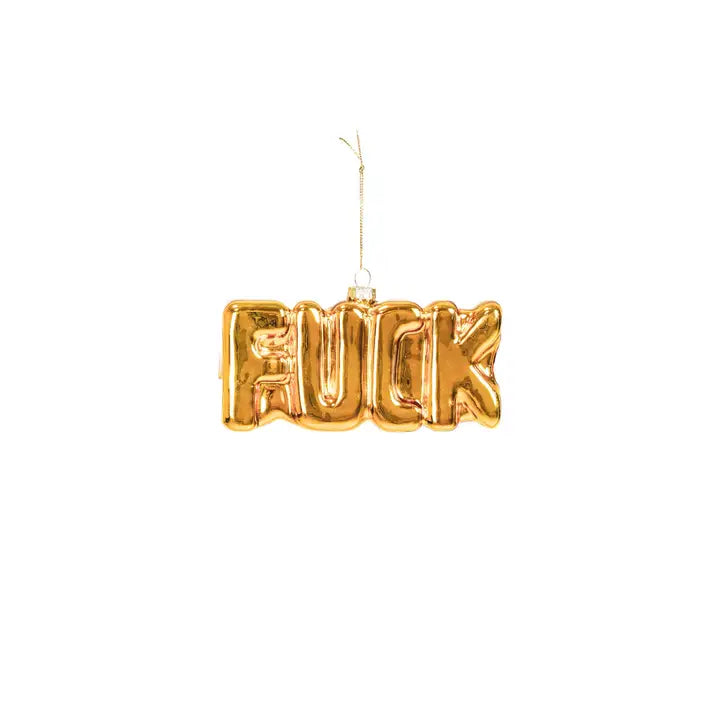 Gold "FUCK" Ornament