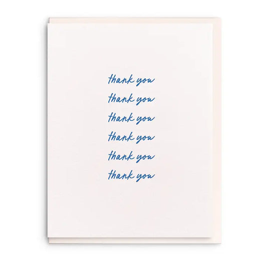 Thank You Script - Letterpress Thank You Greeting Card