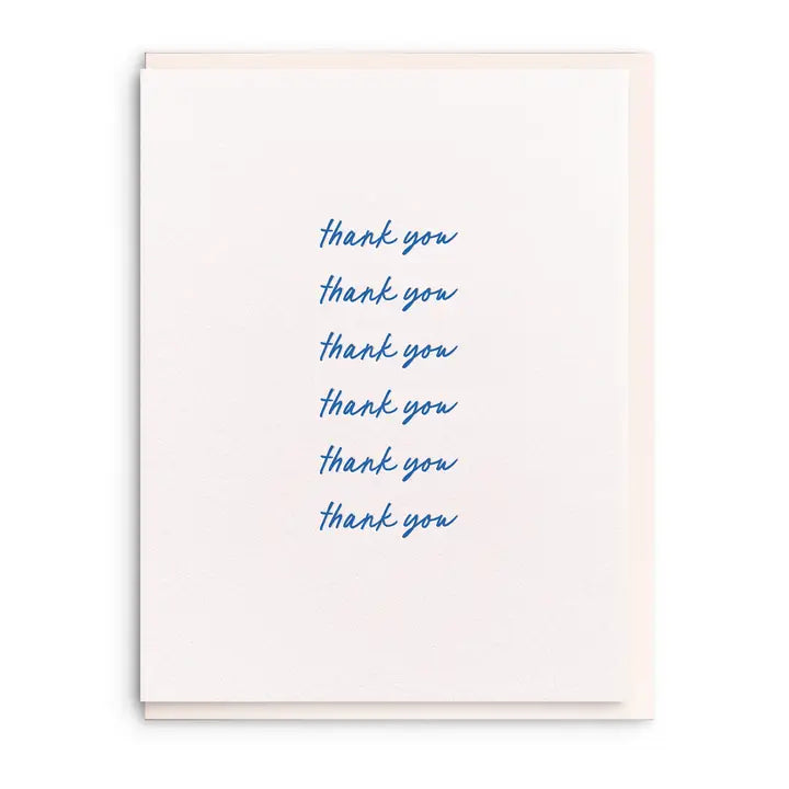 Thank You Script - Letterpress Thank You Greeting Card
