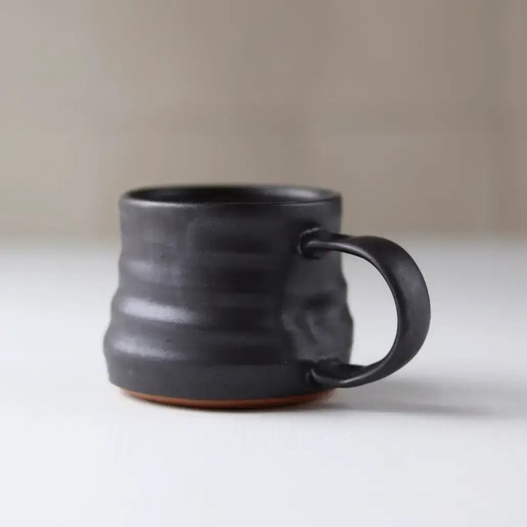 Black Handmade Ceramic Pottery Espresso Cup
