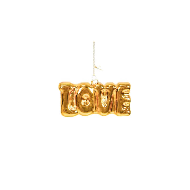 Gold "LOVE" Ornament