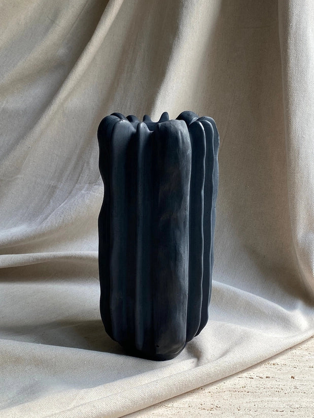 Black Concrete Vase