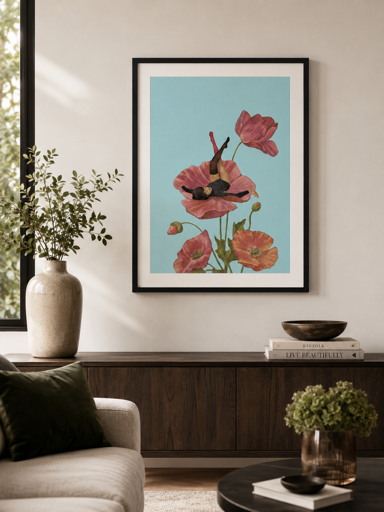 Maarten Léon - Colourful dreamer PRINT - FRAMED IN BLACK