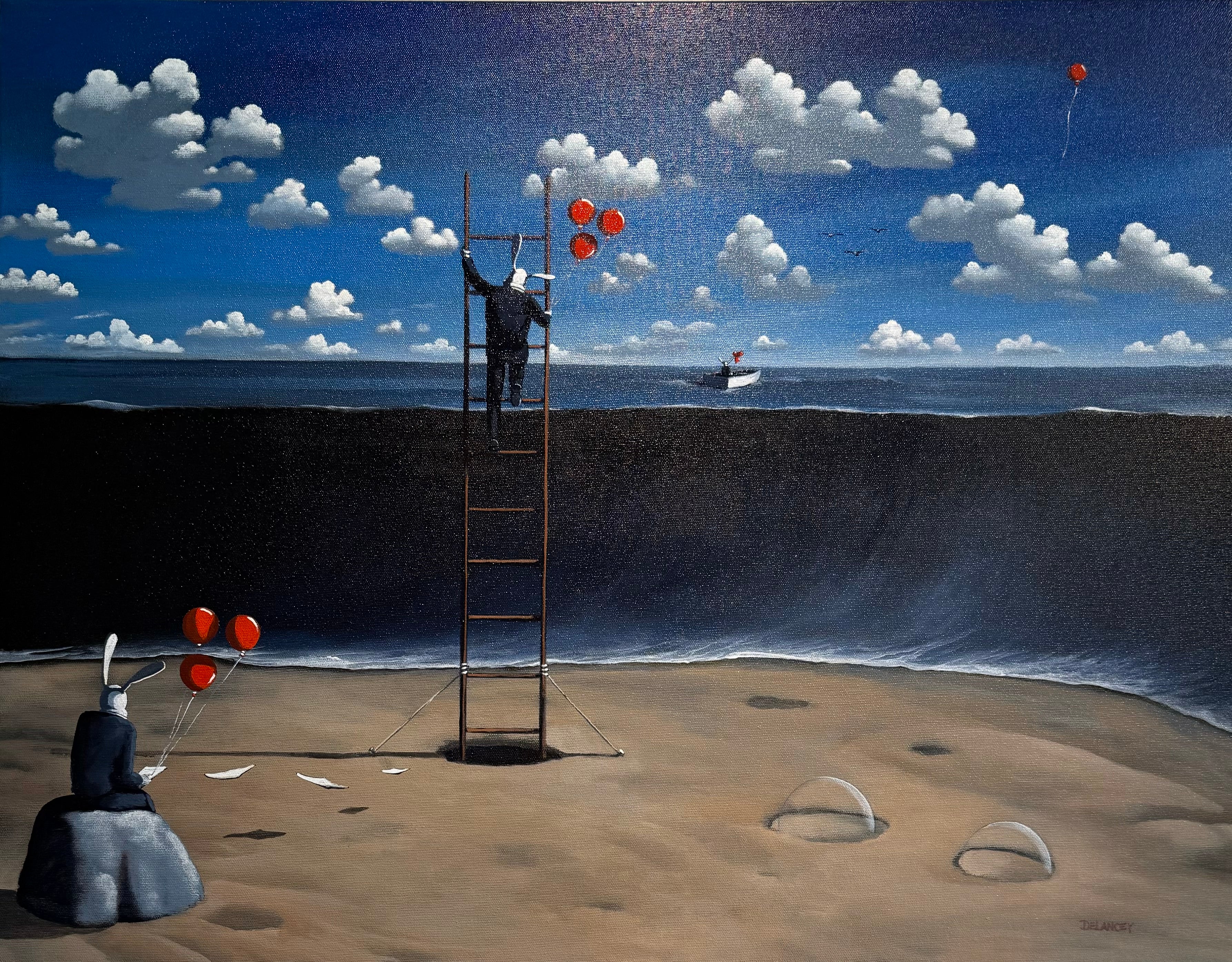 Danny DeLancey - The Stroll - A Swell Journey - Acrylic on Canvas