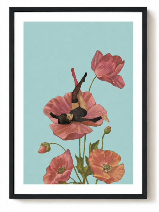 Maarten Léon - Colourful dreamer PRINT - FRAMED IN BLACK