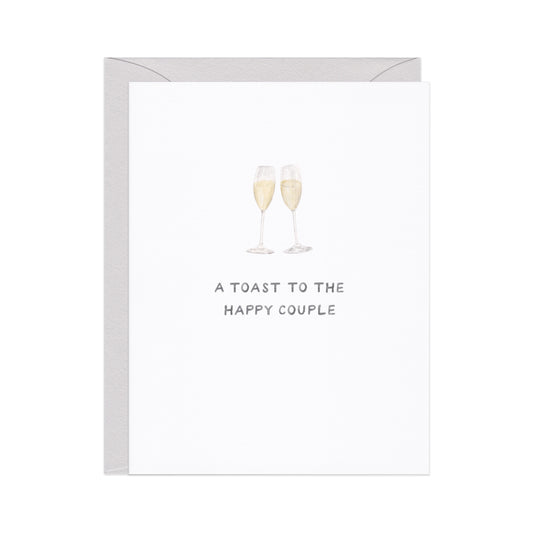 Champagne Toast — Classic Wedding Congrats Card