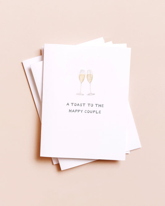 Champagne Toast — Classic Wedding Congrats Card
