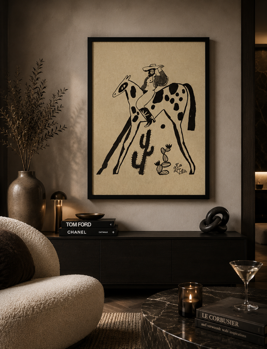 I prefer Cowgirls by Eniko Katalin Eged 18x24 PRINT- Framed in Black