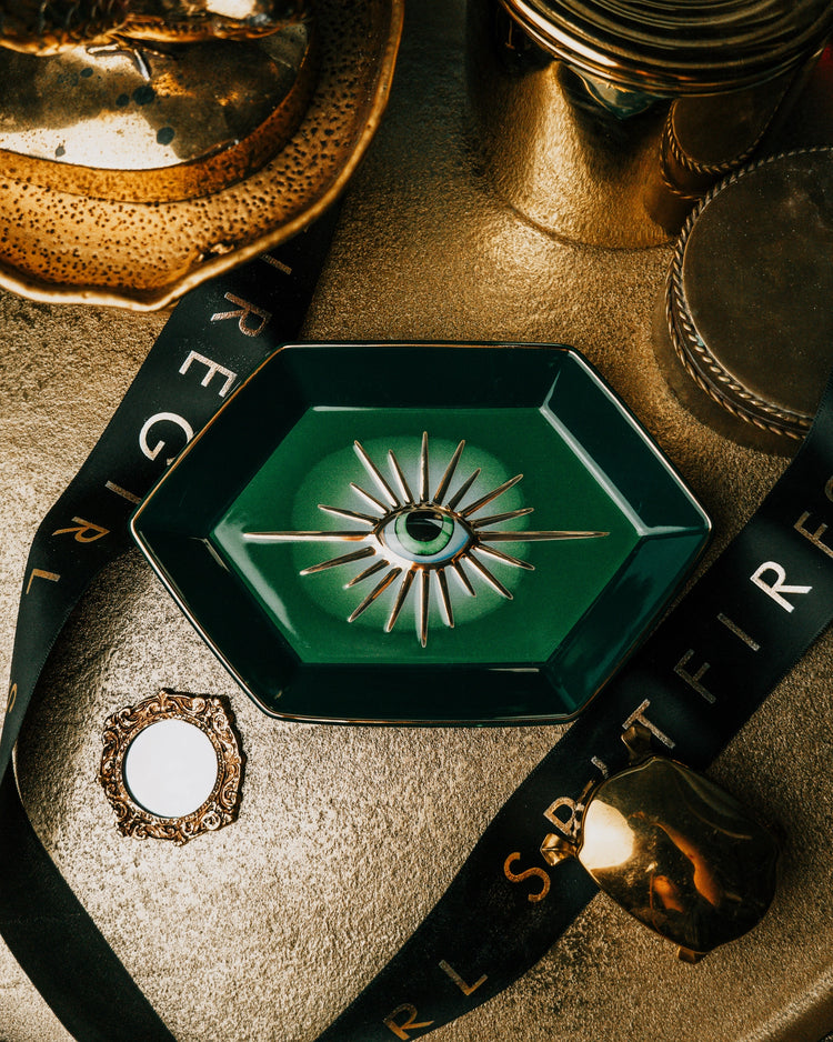 Evil Eye Trinket Dish Green