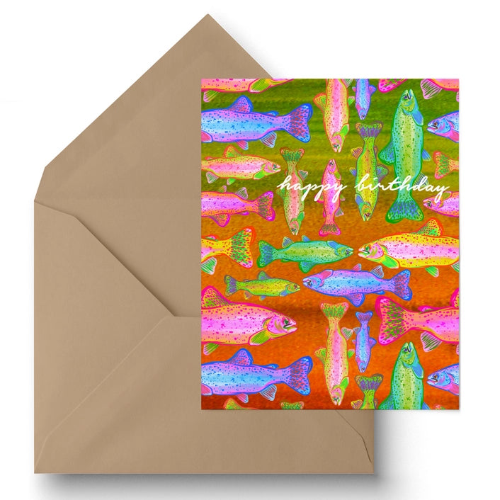 Rainbow Trout Fish Birthday - Greeting Card