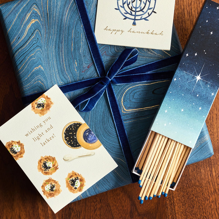Latkes and Caviar Hanukkah Greeting Card | Holiday Card