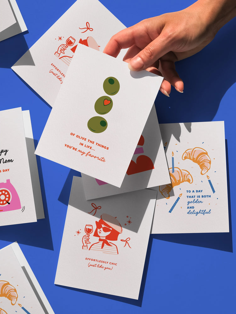 Olive the Things, Letterpress Friendship Greeting Card
