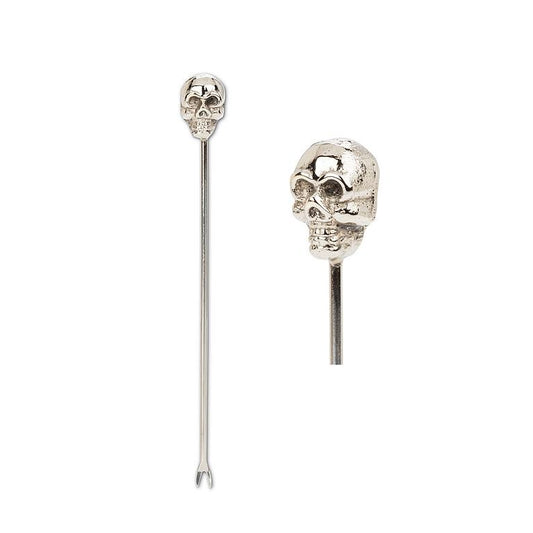 Silver Skull Cocktail Pick-4.5"L