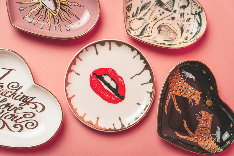 Round Ceramic Trinket Dish - Bitch
